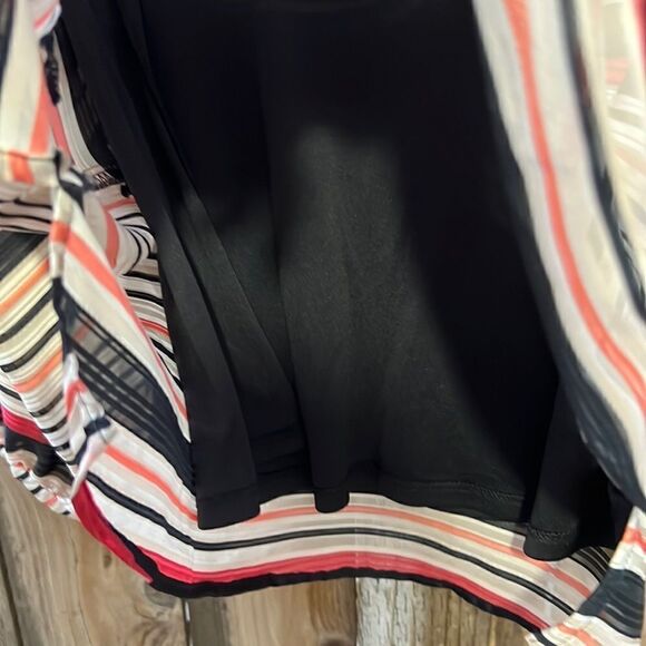 Vince Camuto top striped lined tank orange black gray Sz Small - Picture 3 of 8
